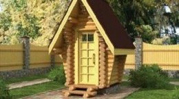 Дачный туалет в виде сказочного деревянного домика