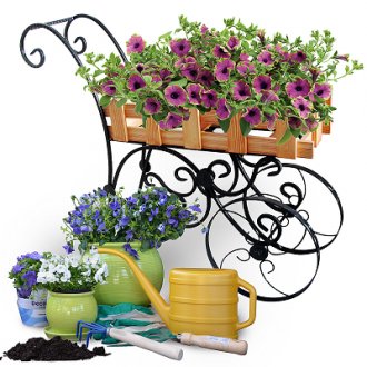 Кованная тележка для цветов