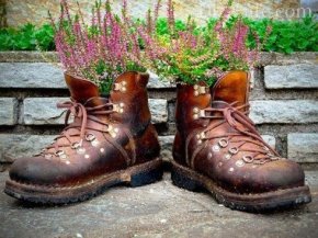 Старые ботинки для цветов
